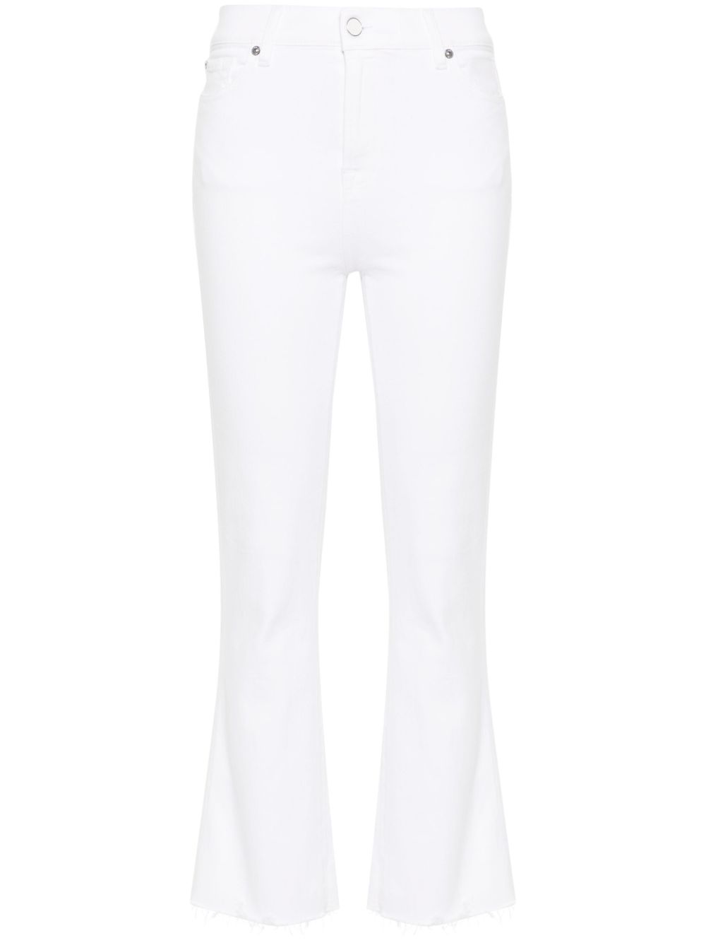 7 For All Mankind Slim Kick 高腰微喇牛仔裤 - 白色