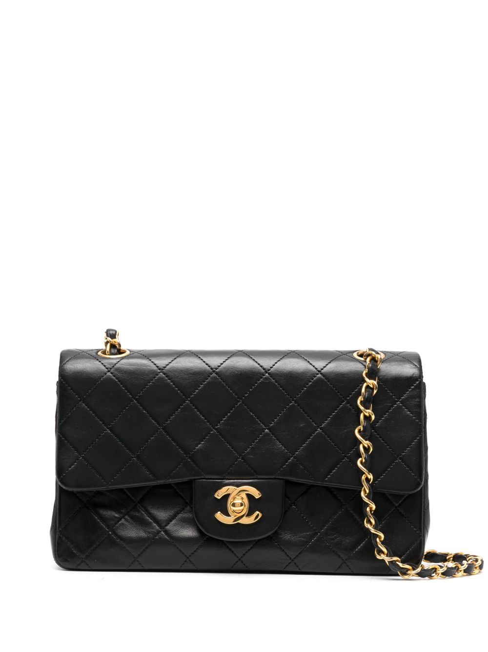 CHANEL Pre-Owned Double Flap 小号单肩包（1989-1991年典藏款） - 黑色