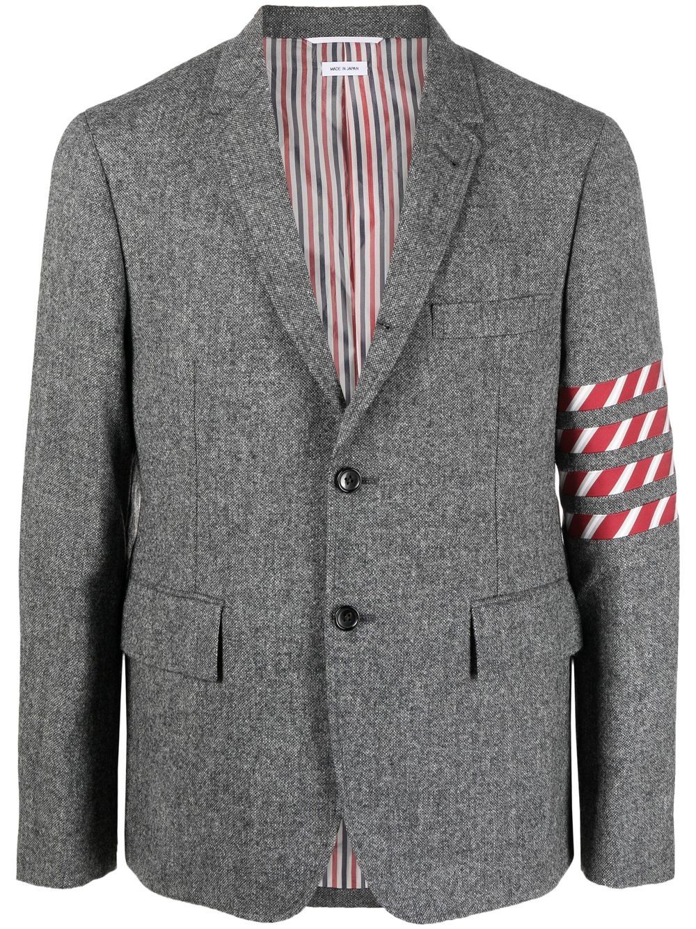 Thom Browne 四条纹单排扣羊毛西装夹克 - 黑色