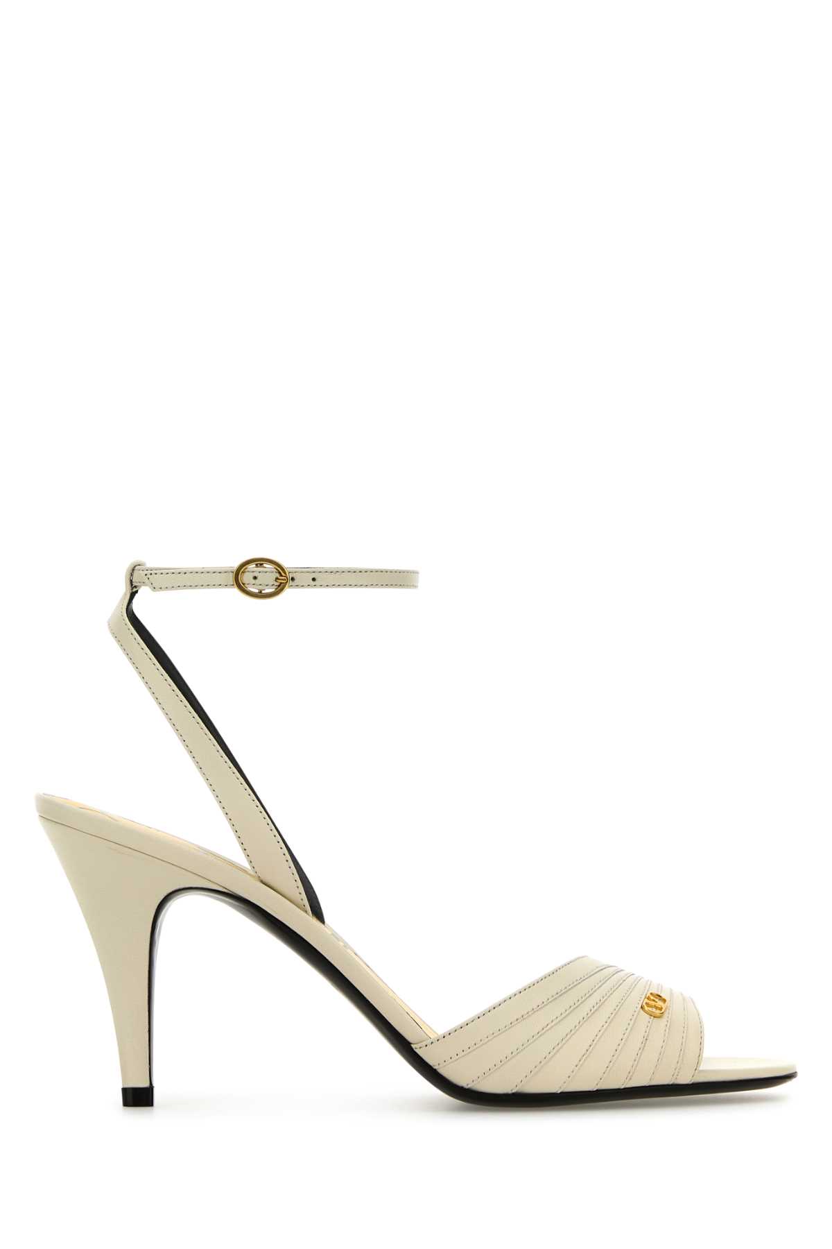 Valentino Garavani Ivory Leather Ladycrush Sandals