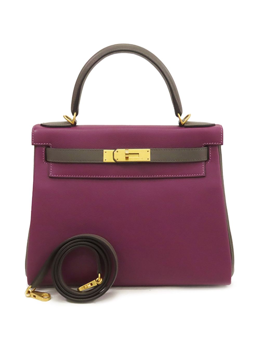 Hermès Pre-Owned Special Order Evercolour Kelly II Retourne 28 斜挎包（2018年典藏款） - 紫色