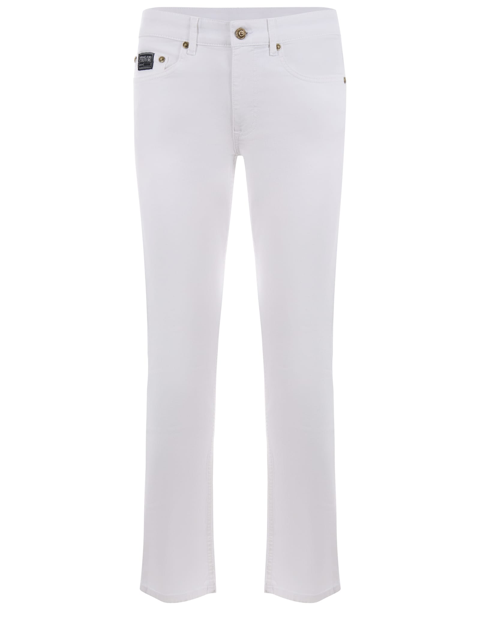 Versace Jeans Couture White Straight Trousers