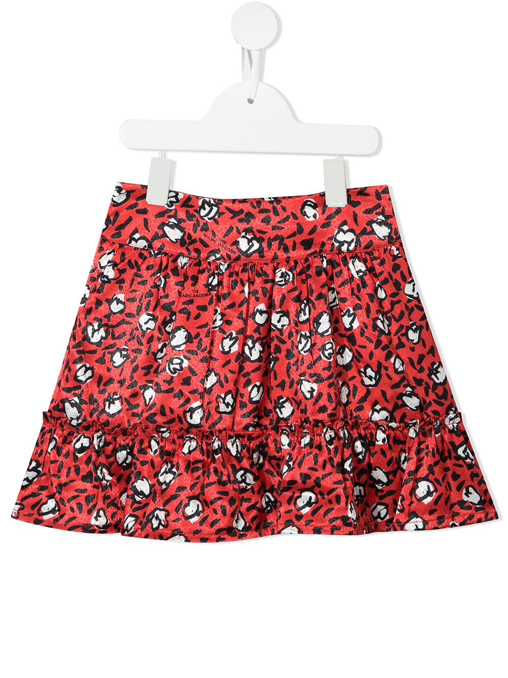 Marc Jacobs Kids 豹纹伞形半身裙 - 红色
