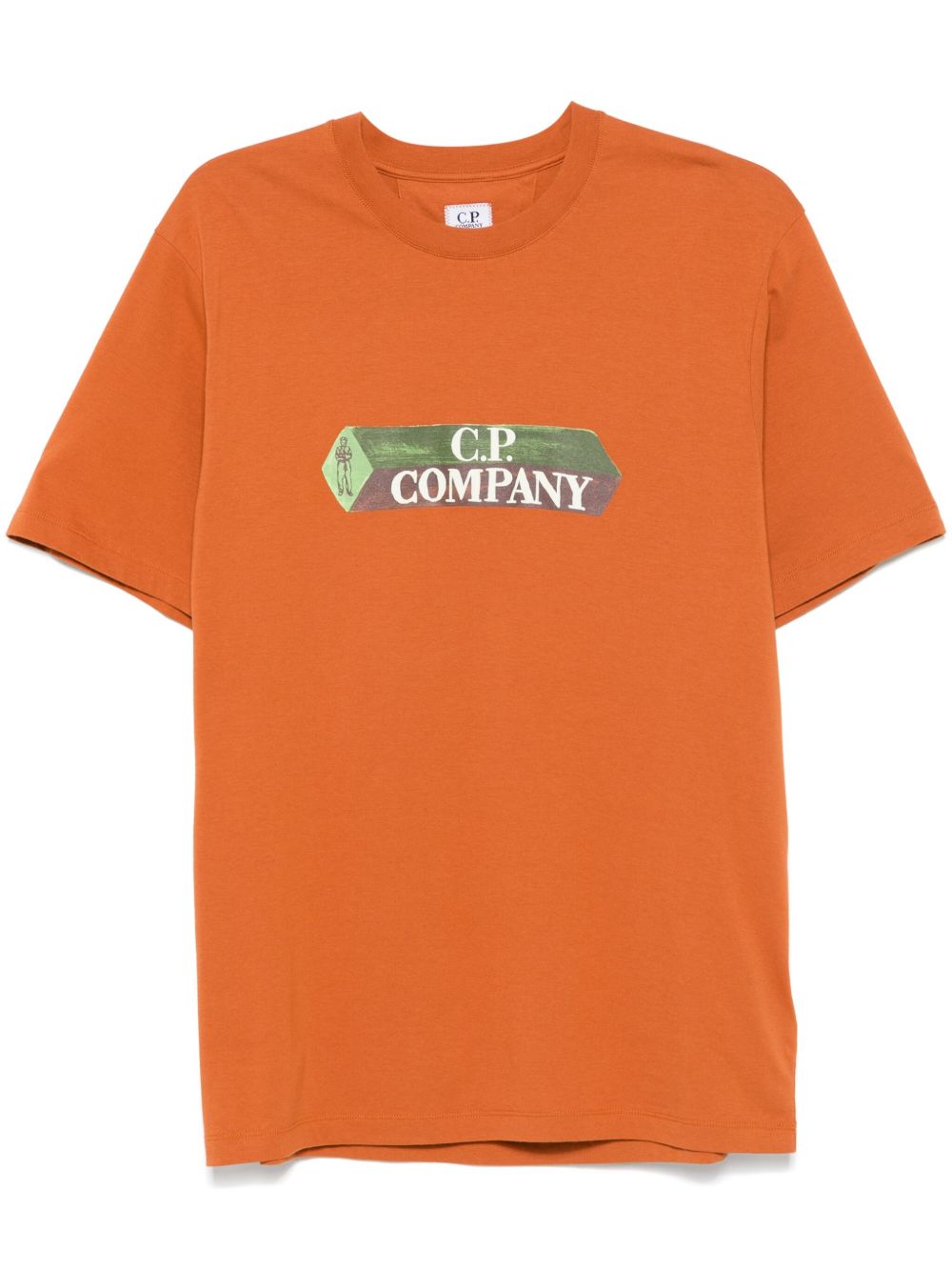 C.P. Company logo印花T恤 - 褐色