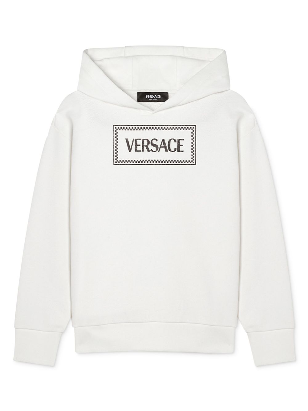 Versace Kids logo印花连帽衫 - 白色