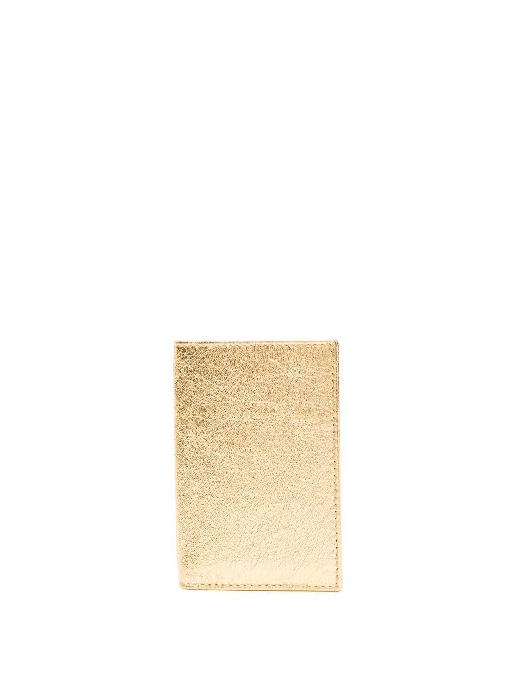 Comme Des Garçons Wallet logo凹面压花金属感钱包 - 金色