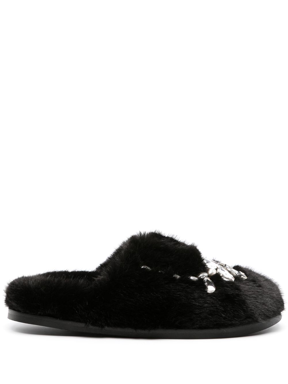 Simone Rocha 水钻缀饰拖鞋 - 黑色