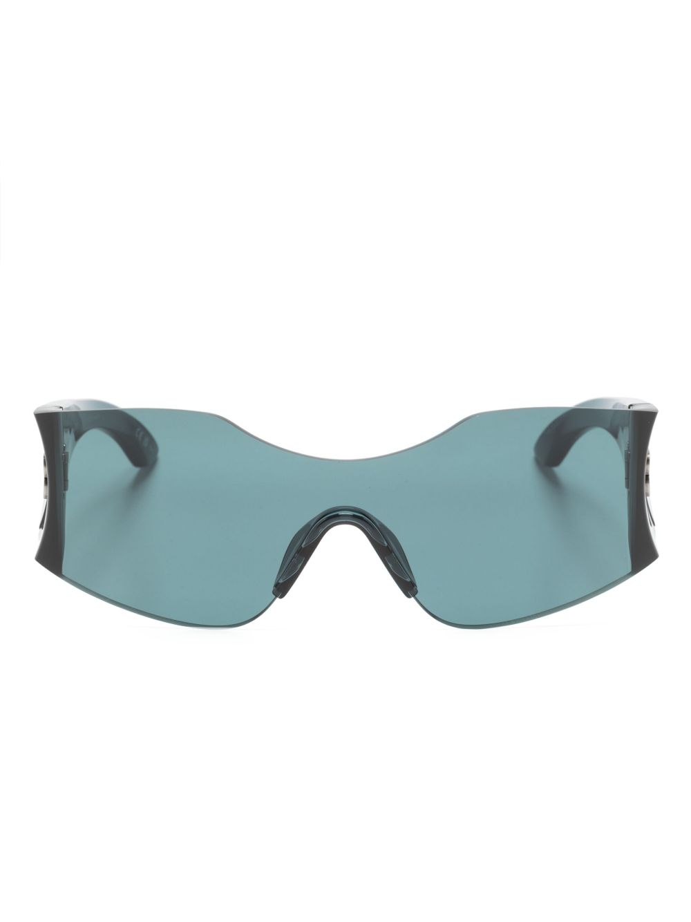 Balenciaga Eyewear Hourglass 盾形太阳眼镜 - 绿色