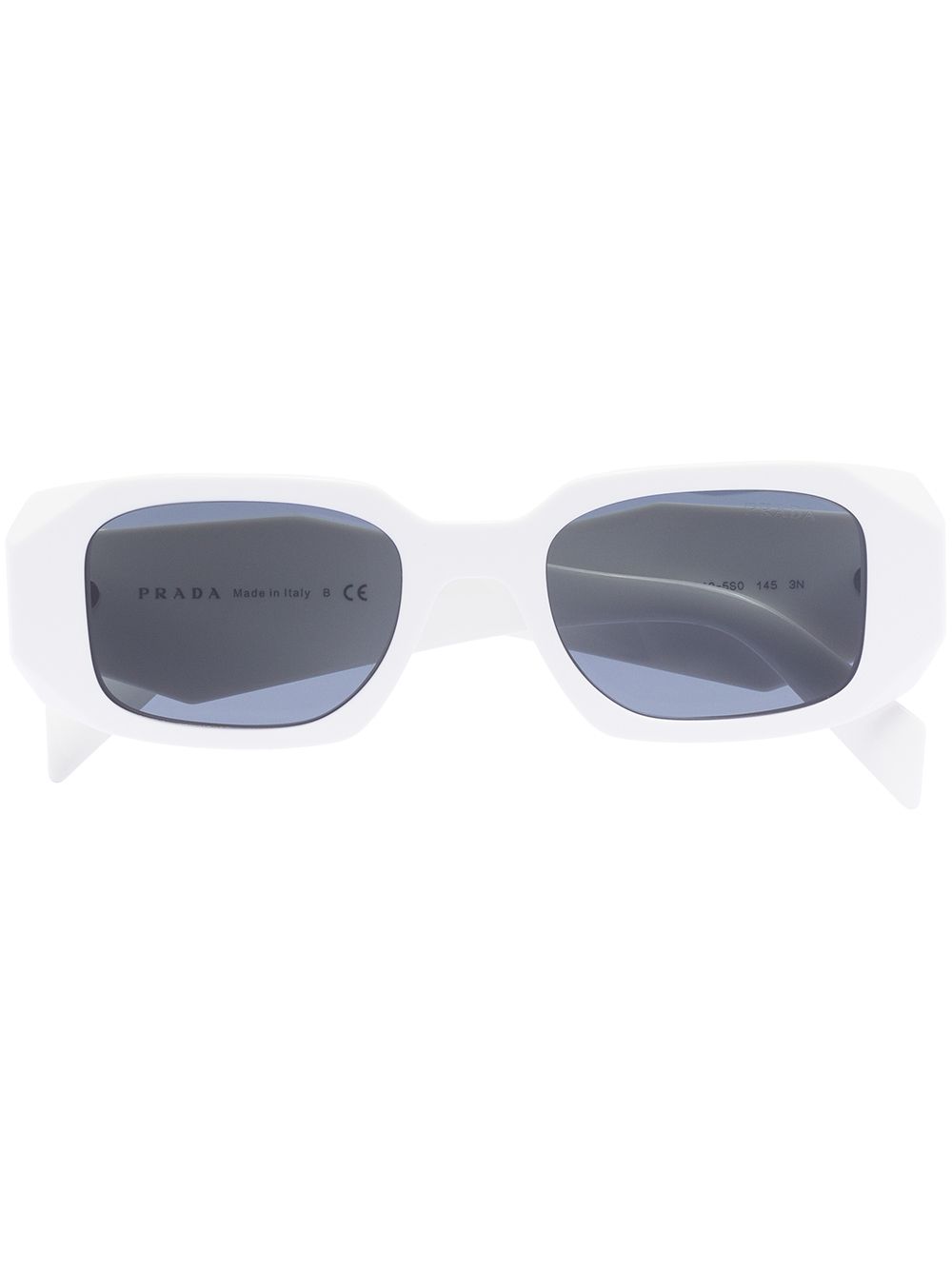 Prada Eyewear 普拉达 Symbole 几何形镜框太阳眼镜 - 白色