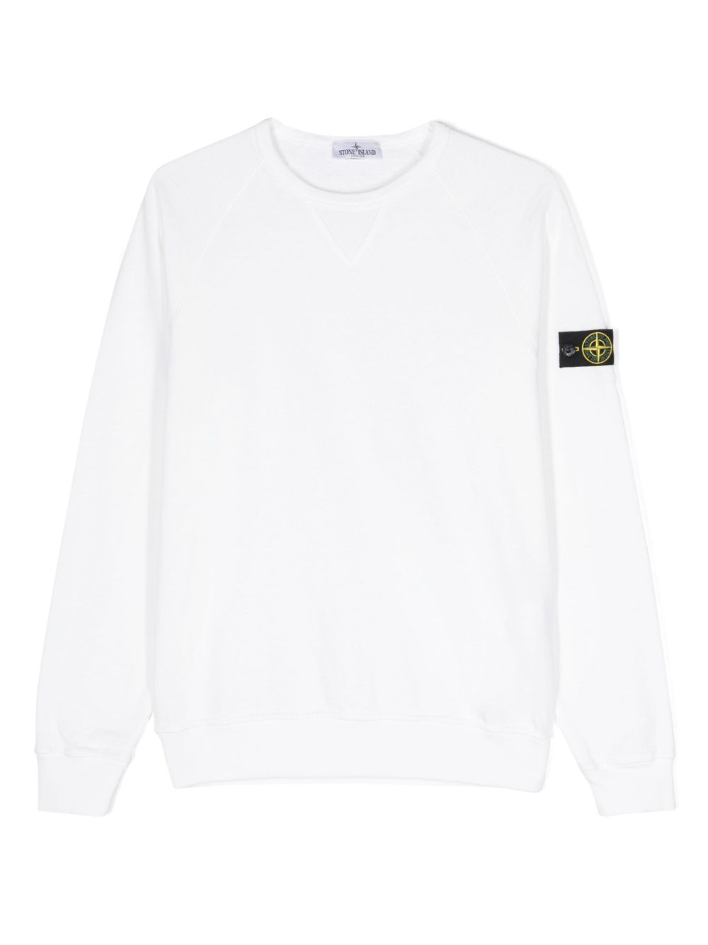 Stone Island Junior 罗盘徽章卫衣 - 白色