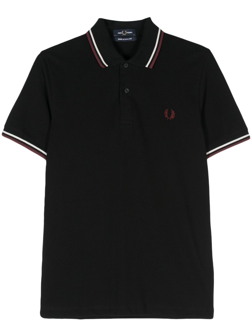 Fred Perry logo刺绣polo衫 - 黑色