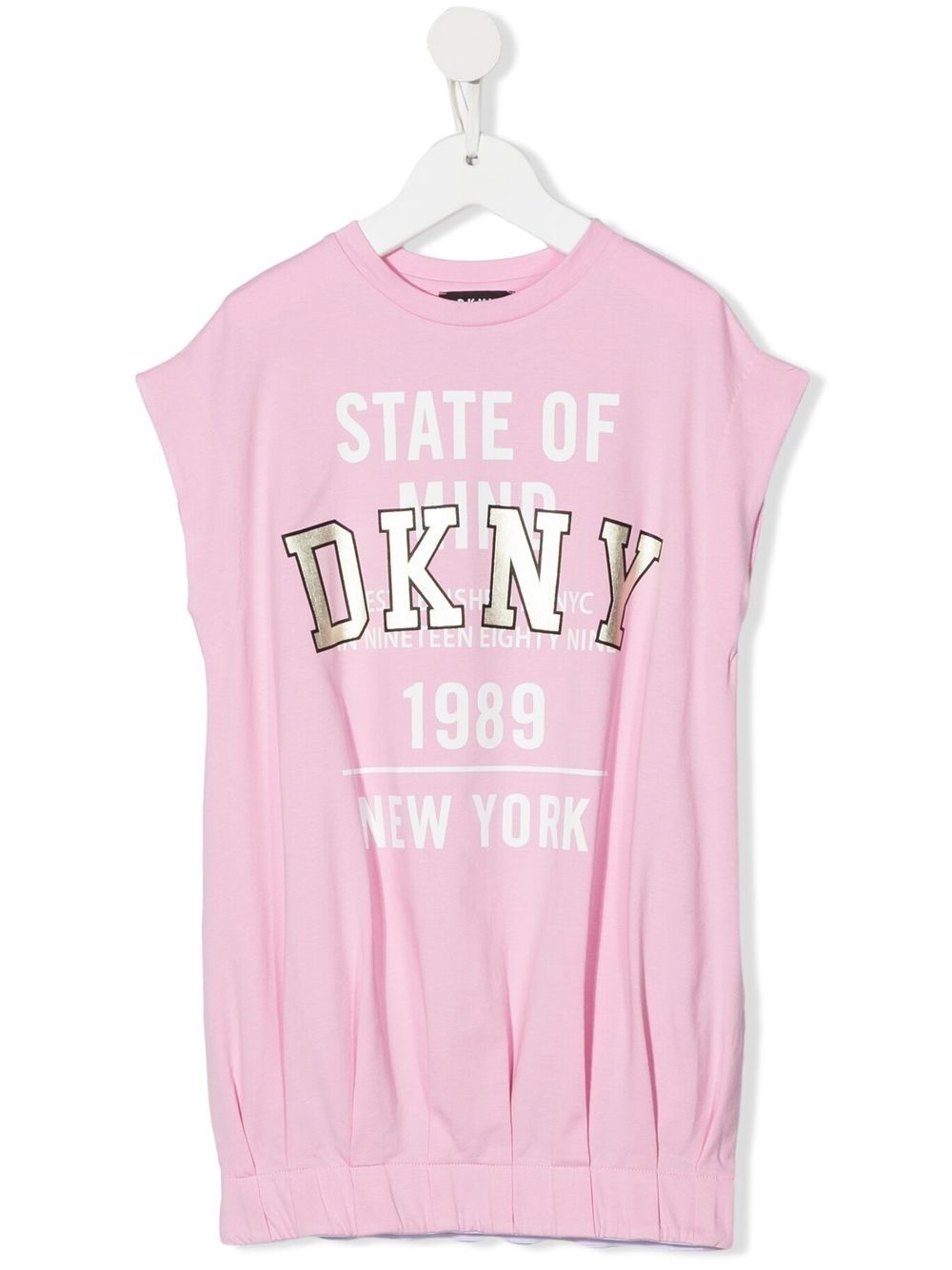 Dkny Kids logo印花T恤式连衣裙 - 粉色