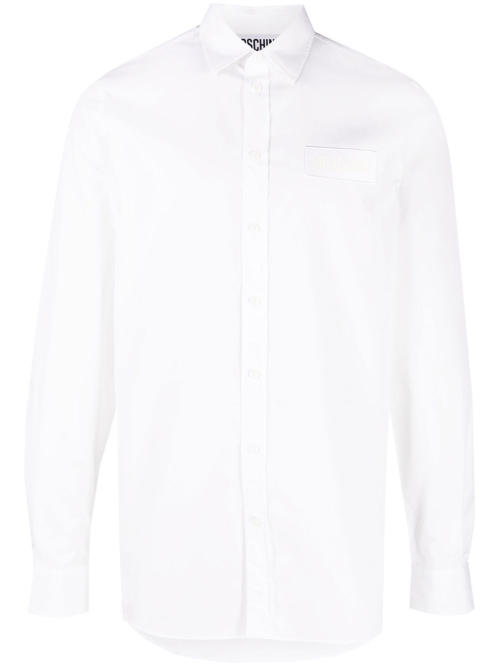 Moschino 莫斯奇诺 logo刺绣细节衬衫 - 白色