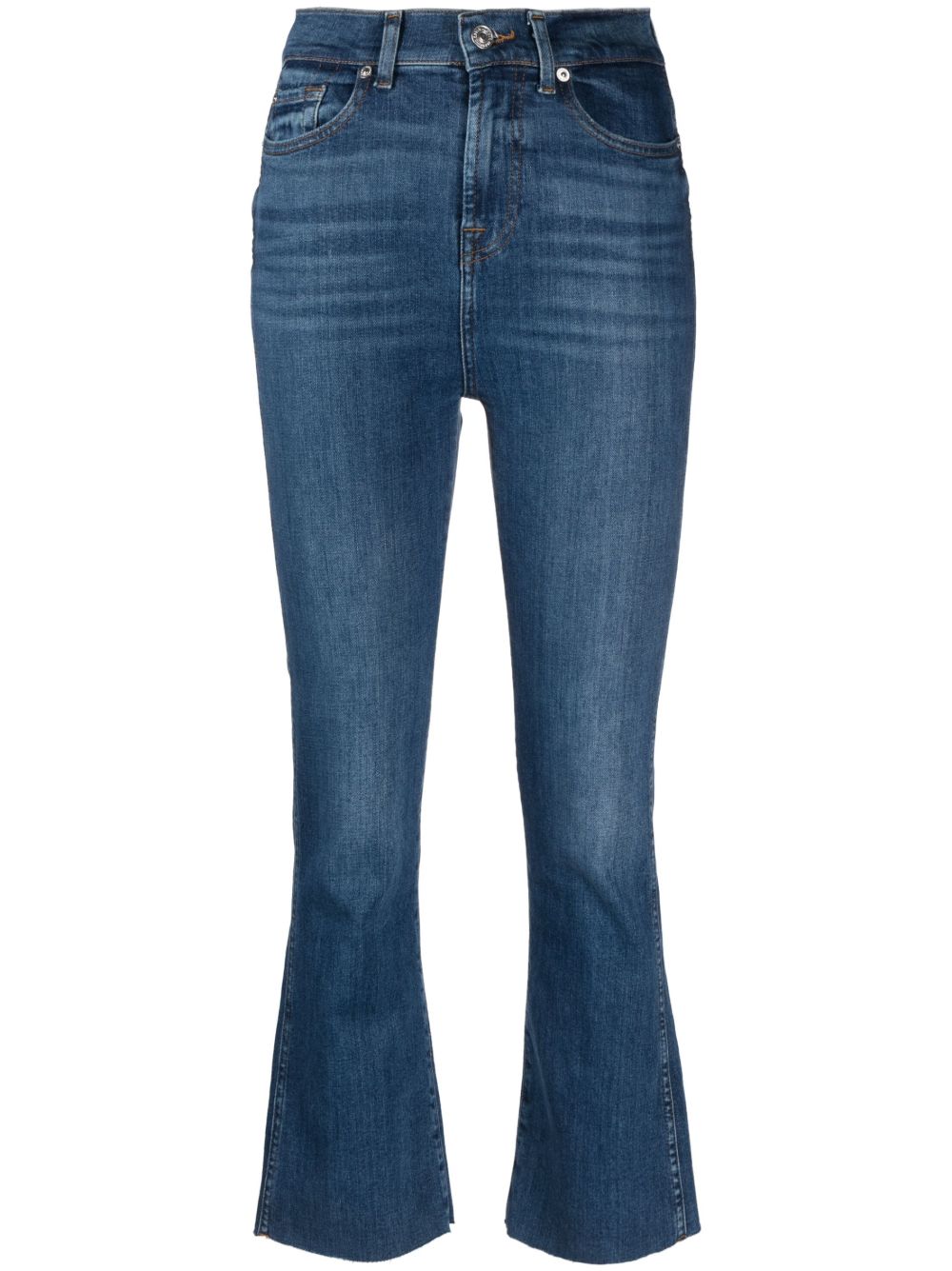 7 For All Mankind 高腰露踝牛仔裤 - 蓝色