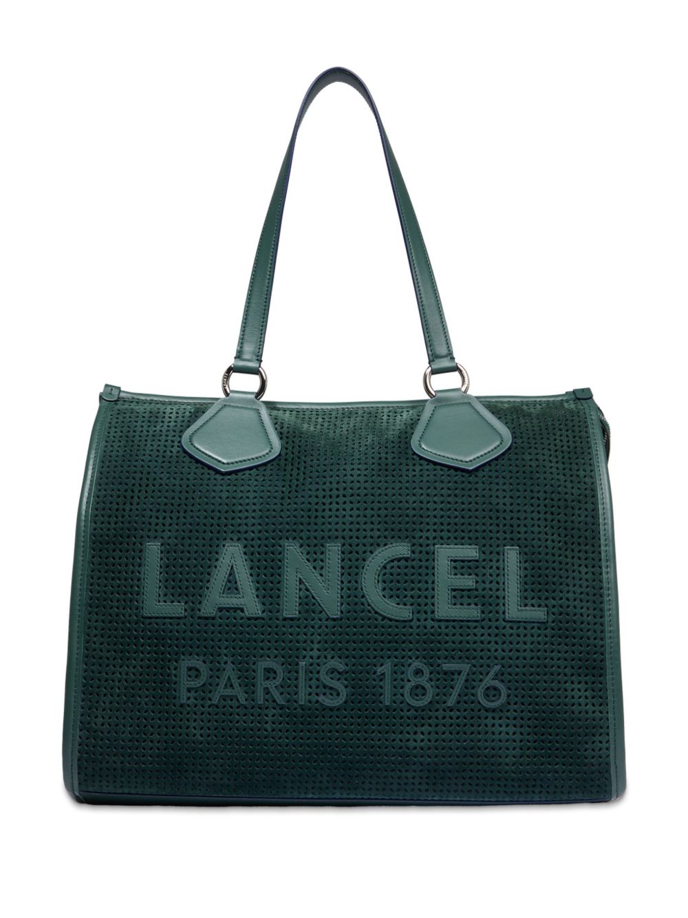 Lancel 标贴大号手提包 - 绿色