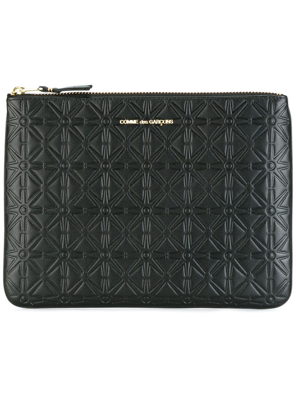 Comme Des Garçons Wallet 压纹皮质钱包 - 黑色