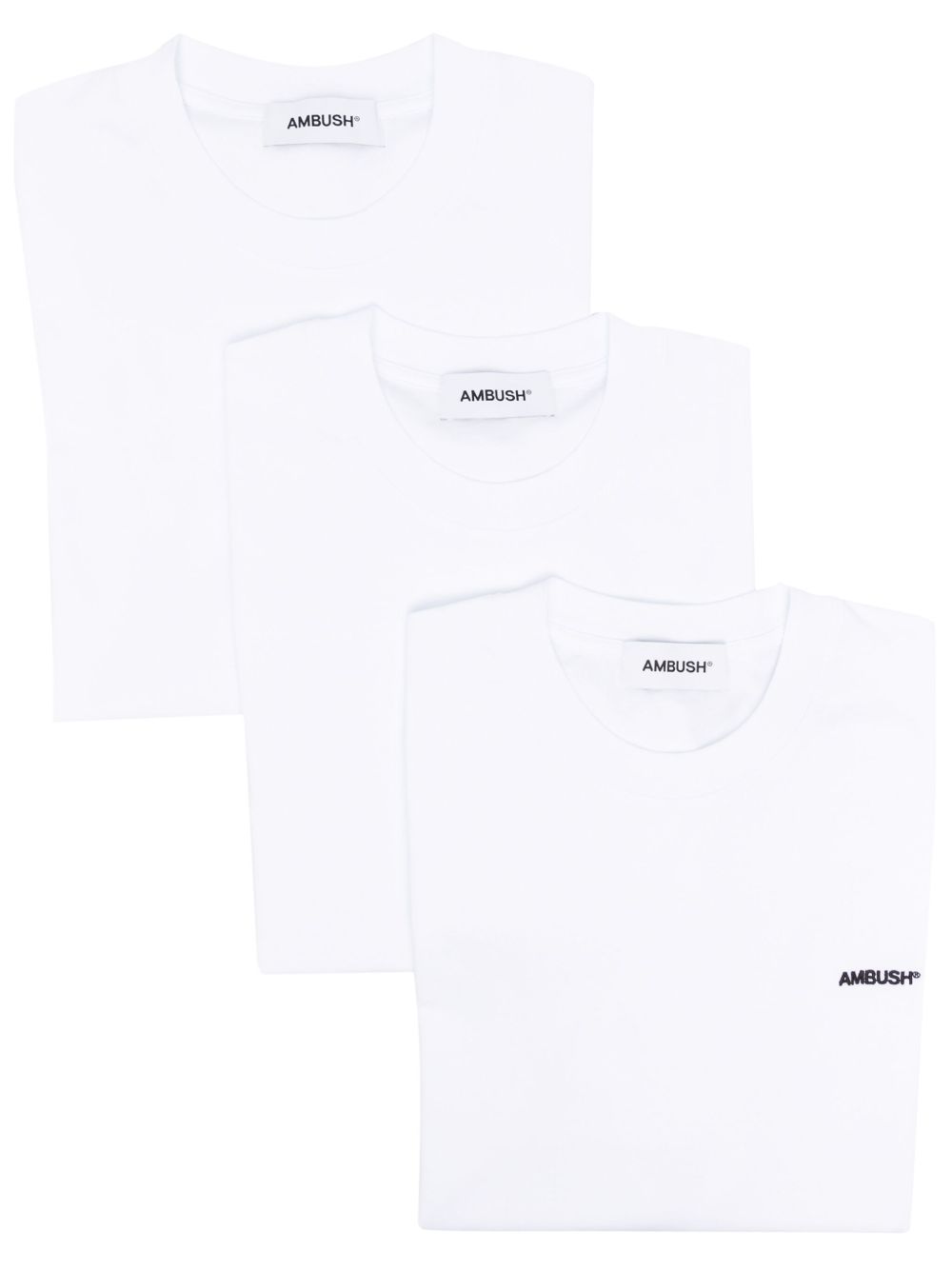 AMBUSH logo刺绣圆领T恤 - 白色