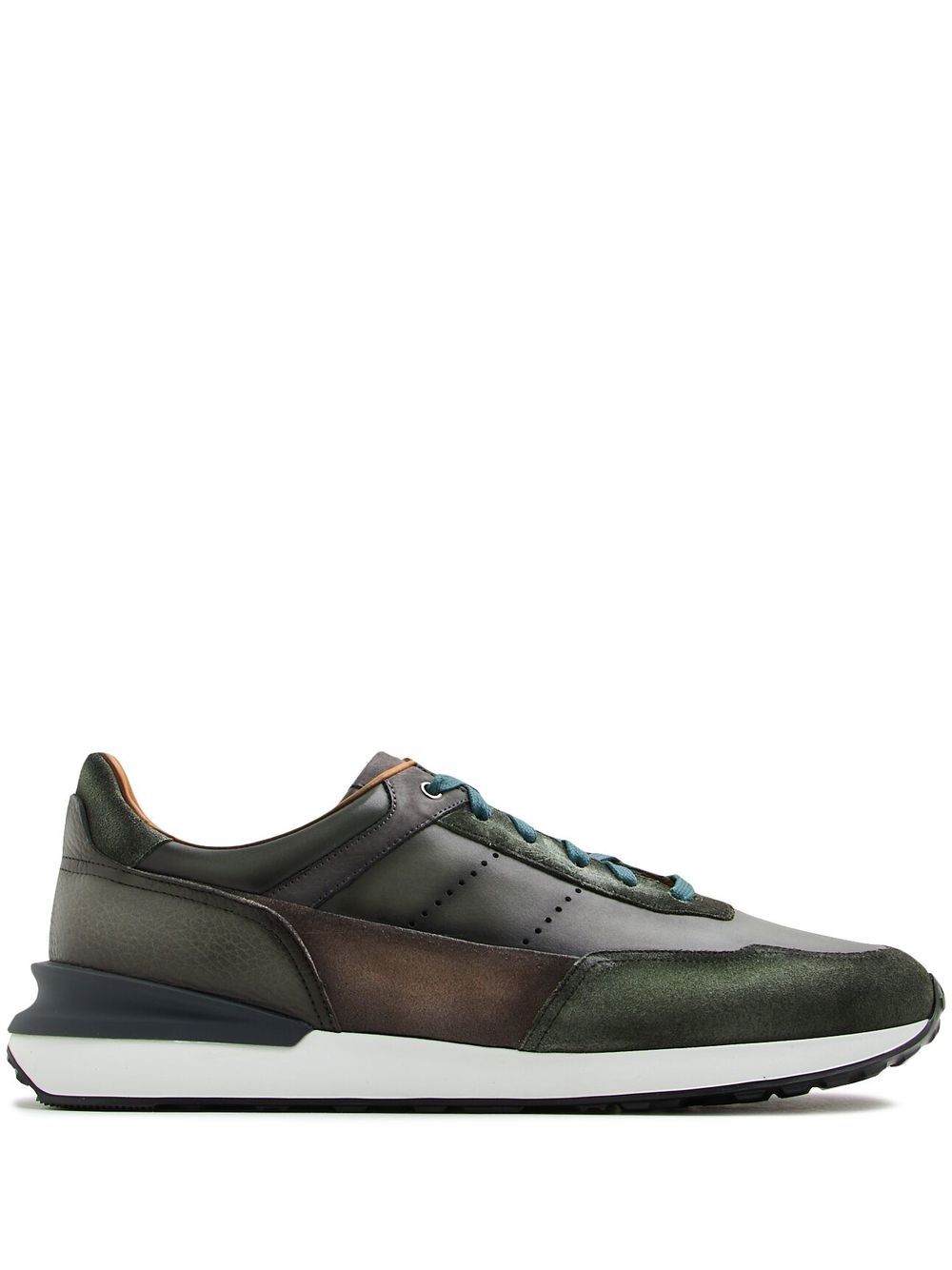Magnanni 拼接低帮运动鞋 - 绿色