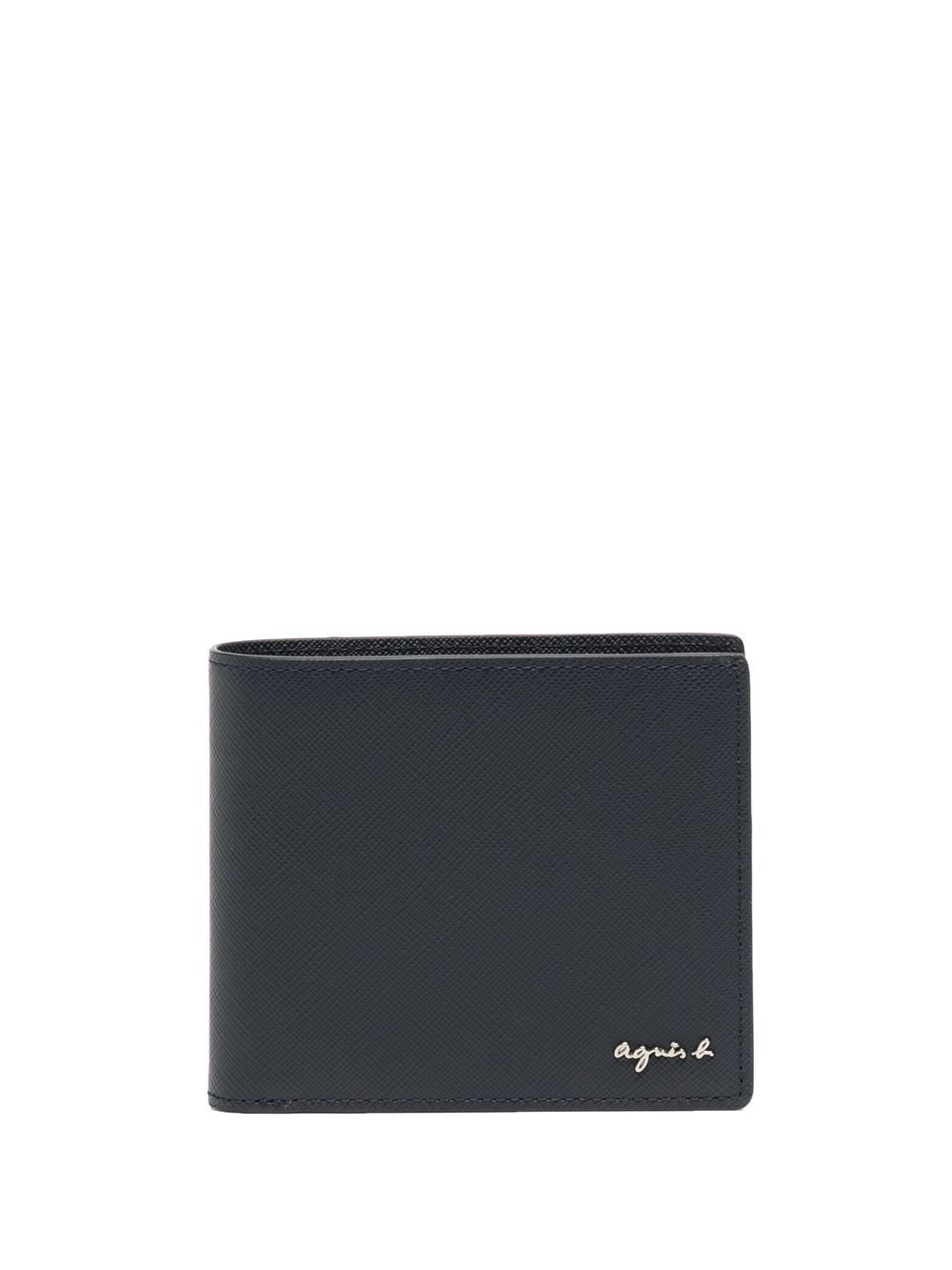 agnès b. logo标牌皮质钱包 - 蓝色