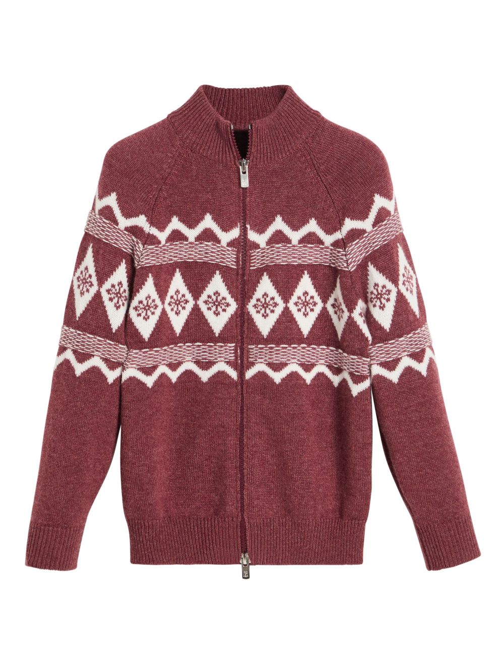 Brunello Cucinelli Kids 羊绒开衫 - 红色