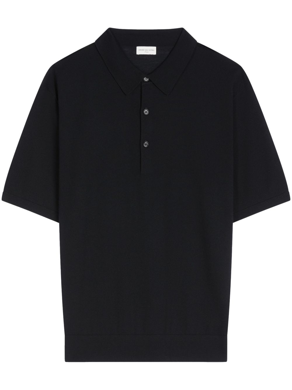 DRIES VAN NOTEN 美利诺羊毛短袖polo衫 - 黑色