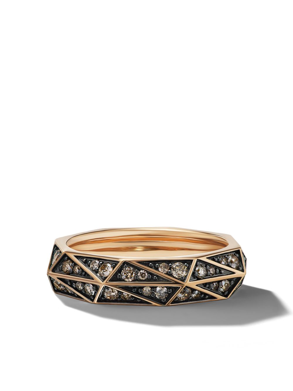 David Yurman 18K玫瑰金 Torqued 钻石戒指 - 粉色