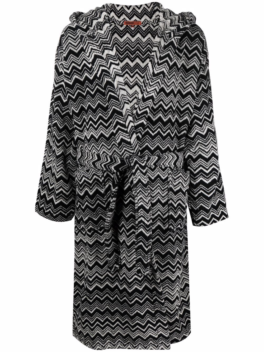 Missoni Home Z字形图案连帽棉睡袍 - 灰色
