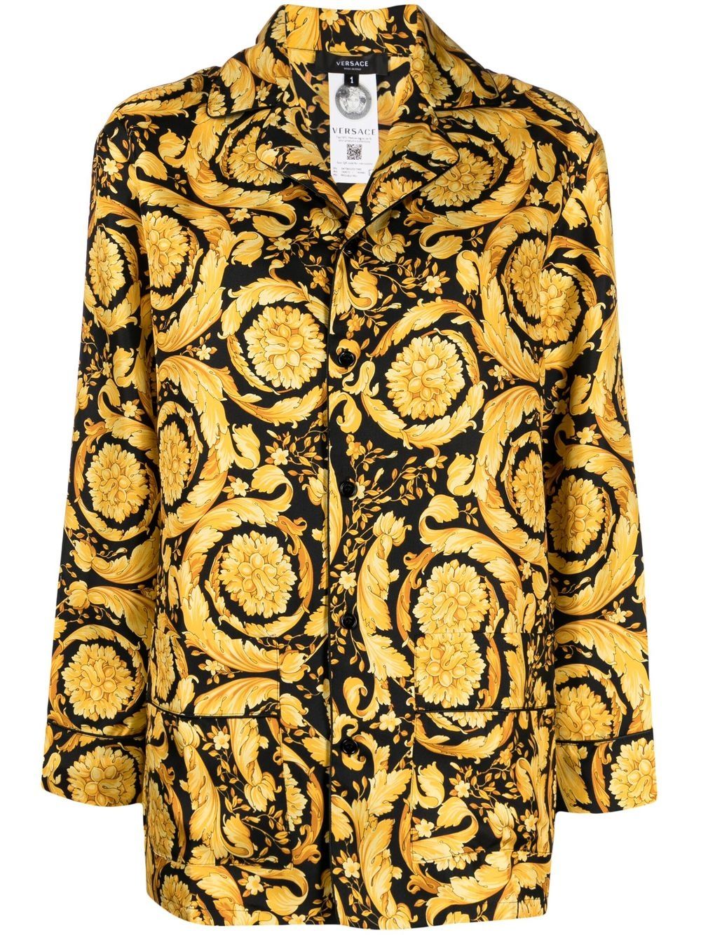 Versace Barocco 印花睡衣 - 黄色
