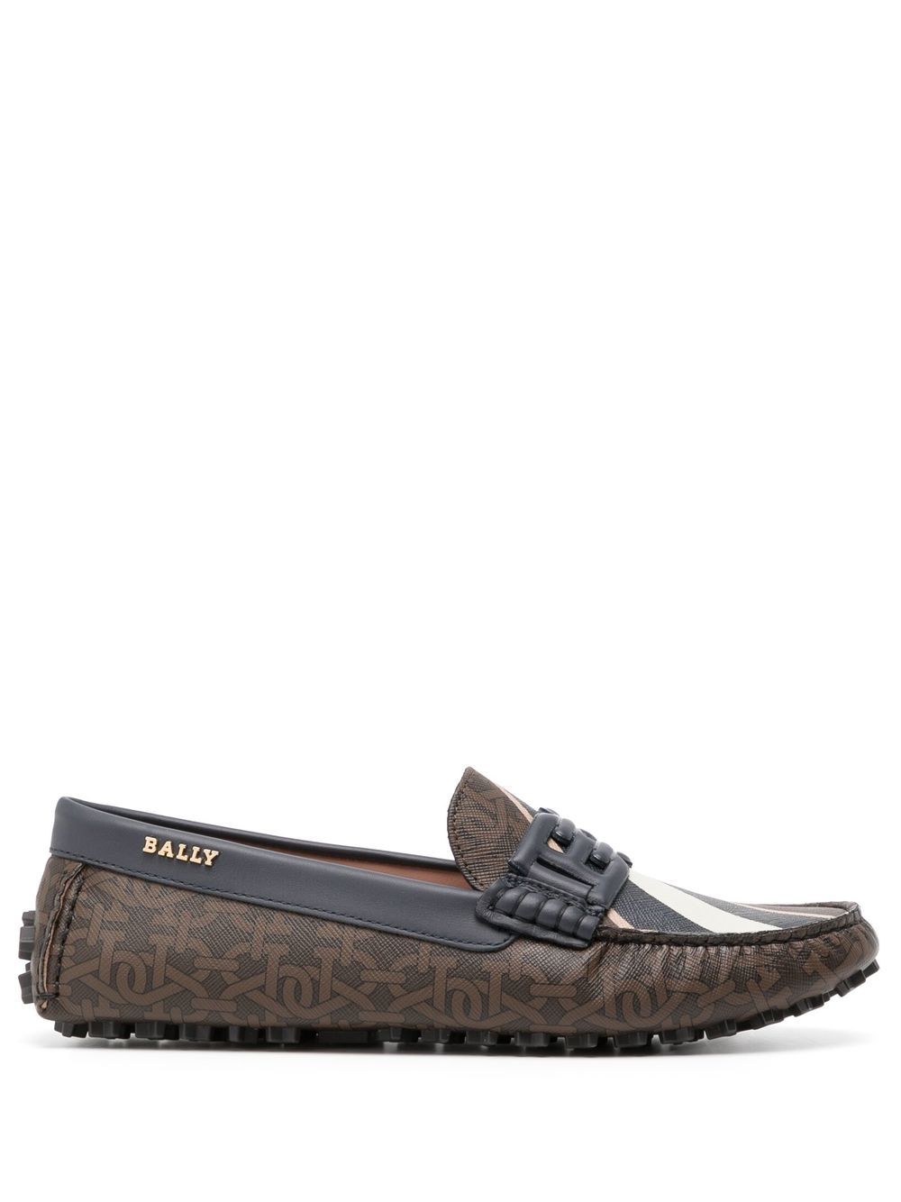 Bally logo细节乐福鞋 - 褐色