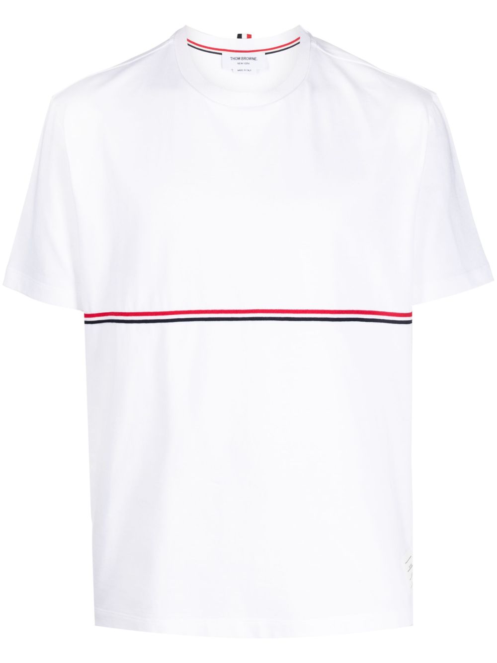 Thom Browne RWB 条纹圆领T恤 - 白色