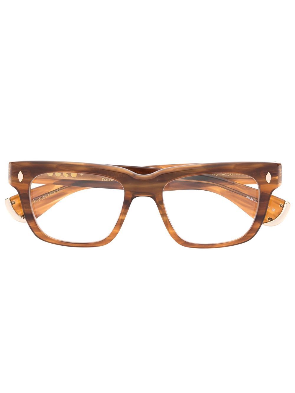 Garrett Leight x Officine Générale 方形镜框眼镜 - 褐色