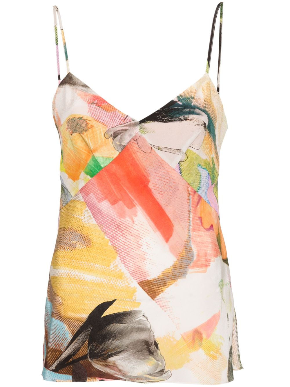 Paul Smith Floral Collage 真丝上衣 - 绿色
