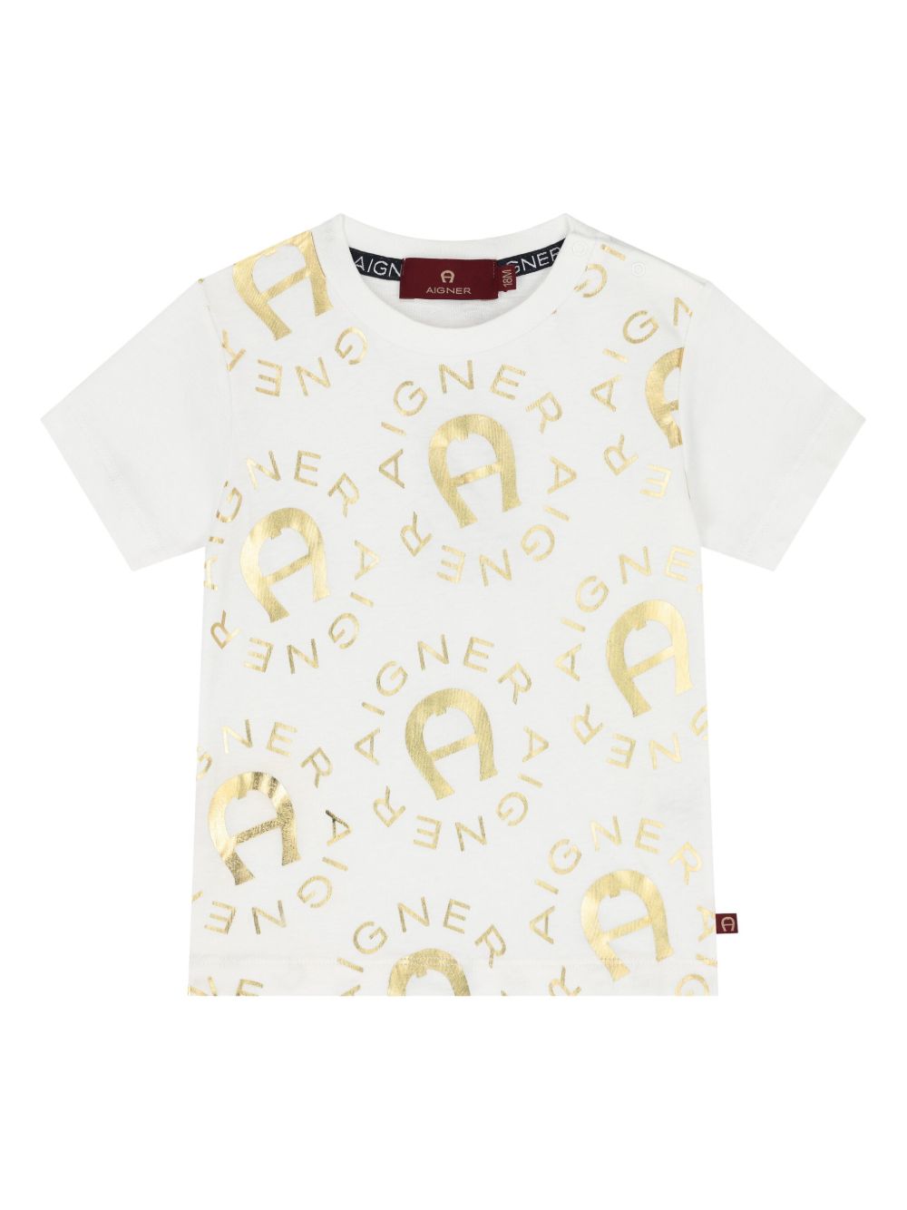 Aigner Kids logo印花T恤 - 白色