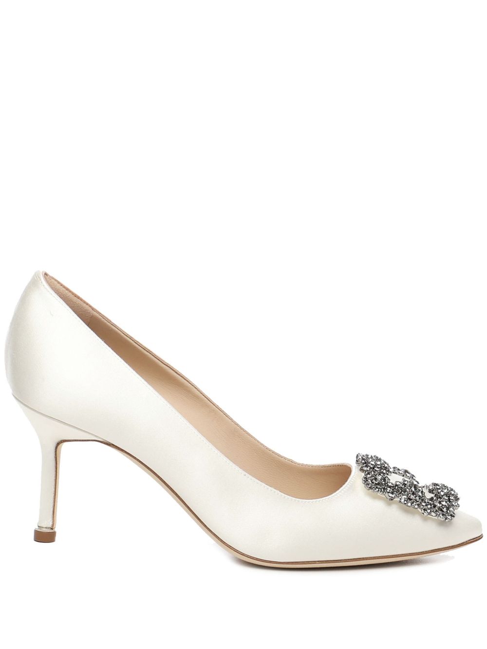 Manolo Blahnik Hangisi 中跟鞋（7厘米） - 白色