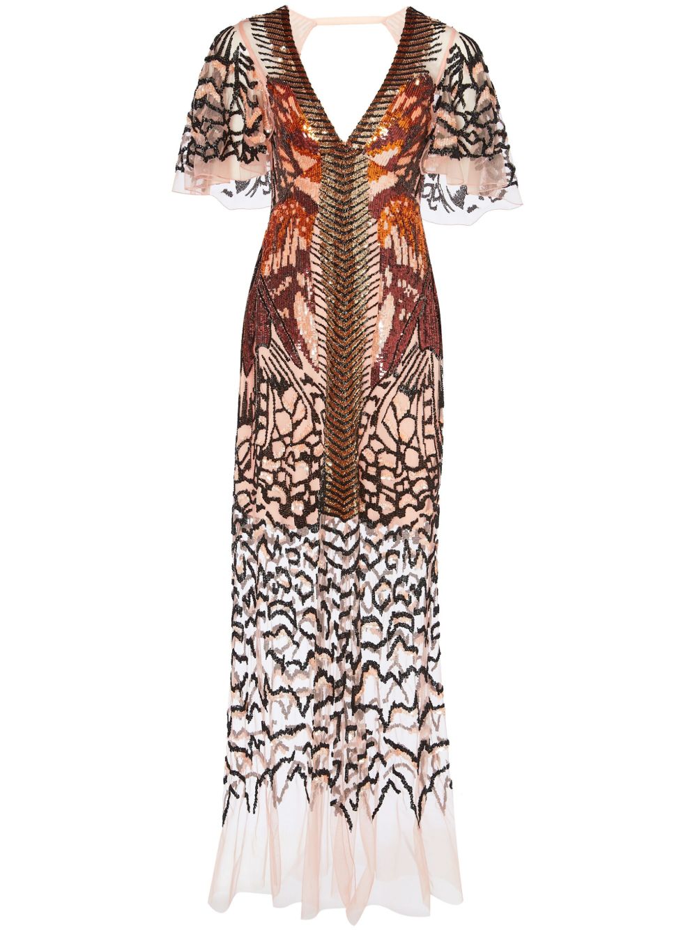 Temperley London Atlas 中长连衣裙 - 褐色
