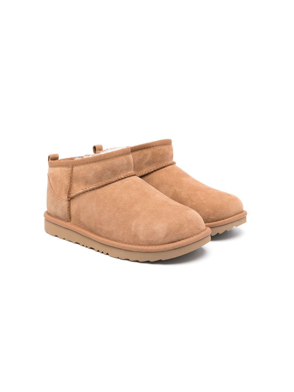 UGG Kids Classic Ultra Mini 雪短靴 - 褐色