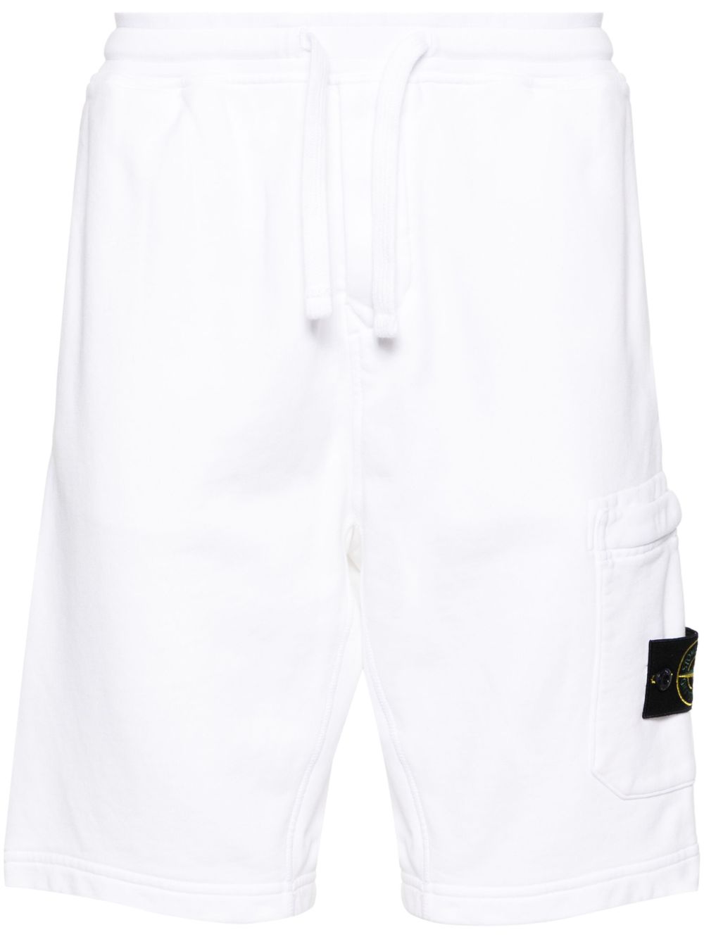 Stone Island Compass 徽章工装短裤 - 白色