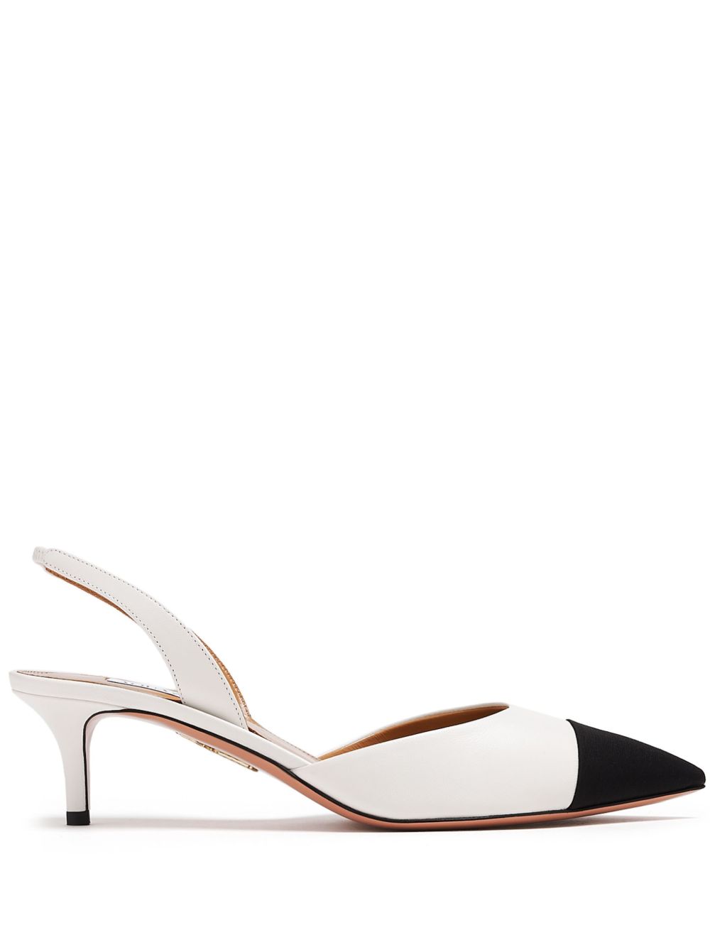 Aquazzura 双色皮质高跟鞋 - 白色