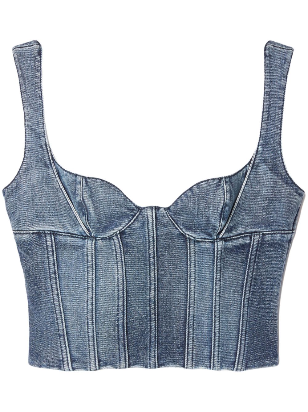 Off-White Bustier 短款牛仔上衣 - 蓝色