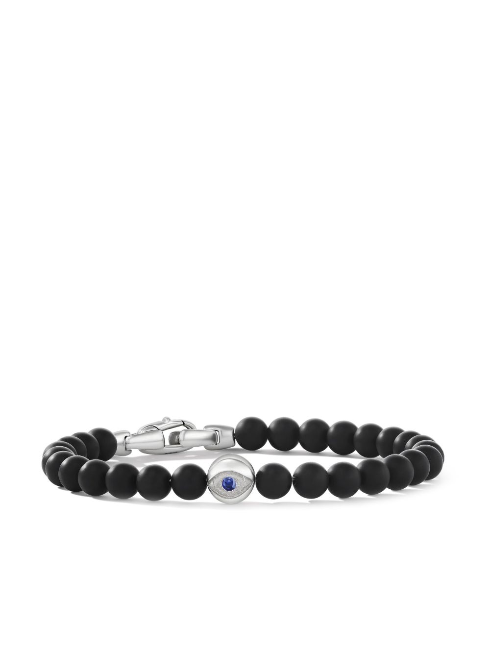 David Yurman Spiritual Beads 缟玛瑙蓝宝石手链 - 银色