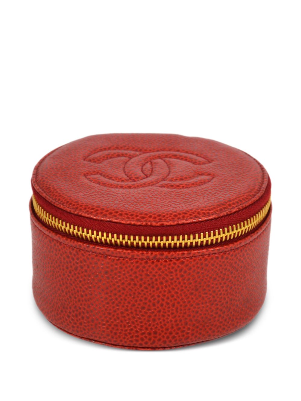 CHANEL Pre-Owned CC 缝线珠宝盒（1992年典藏款） - 红色