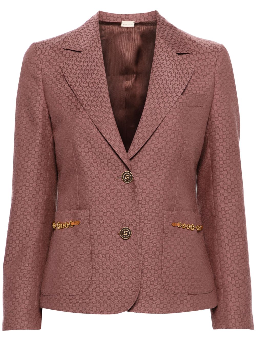Gucci GG Damier Horsebit 细节西装夹克 - 粉色