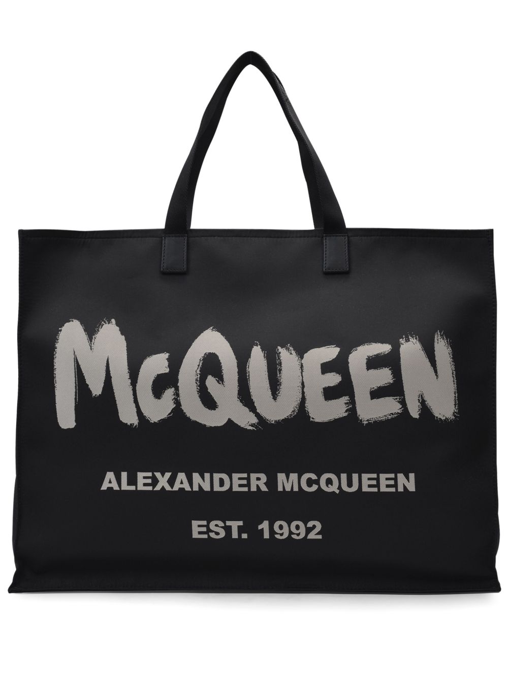 Alexander McQueen 亚历山大·麦昆 logo印花托特包 - 黑色