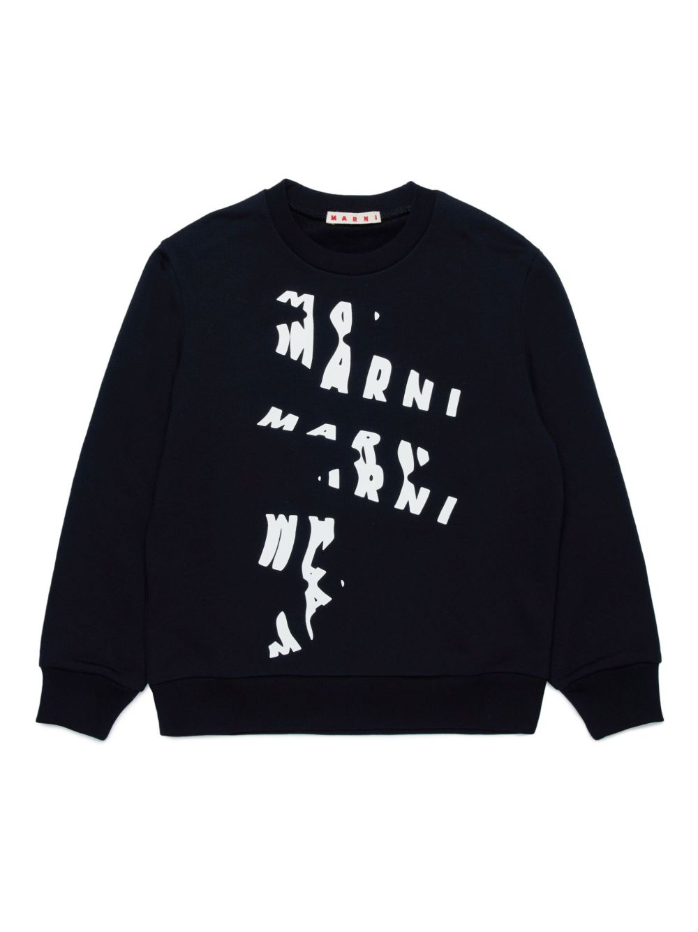 Marni Kids logo印花棉卫衣 - 黑色