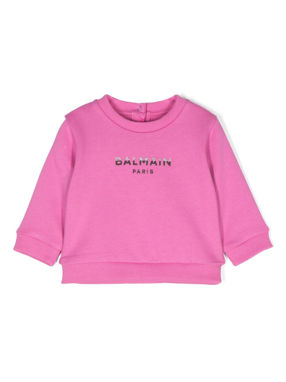 Balmain Kids logo压纹棉卫衣 - 粉色