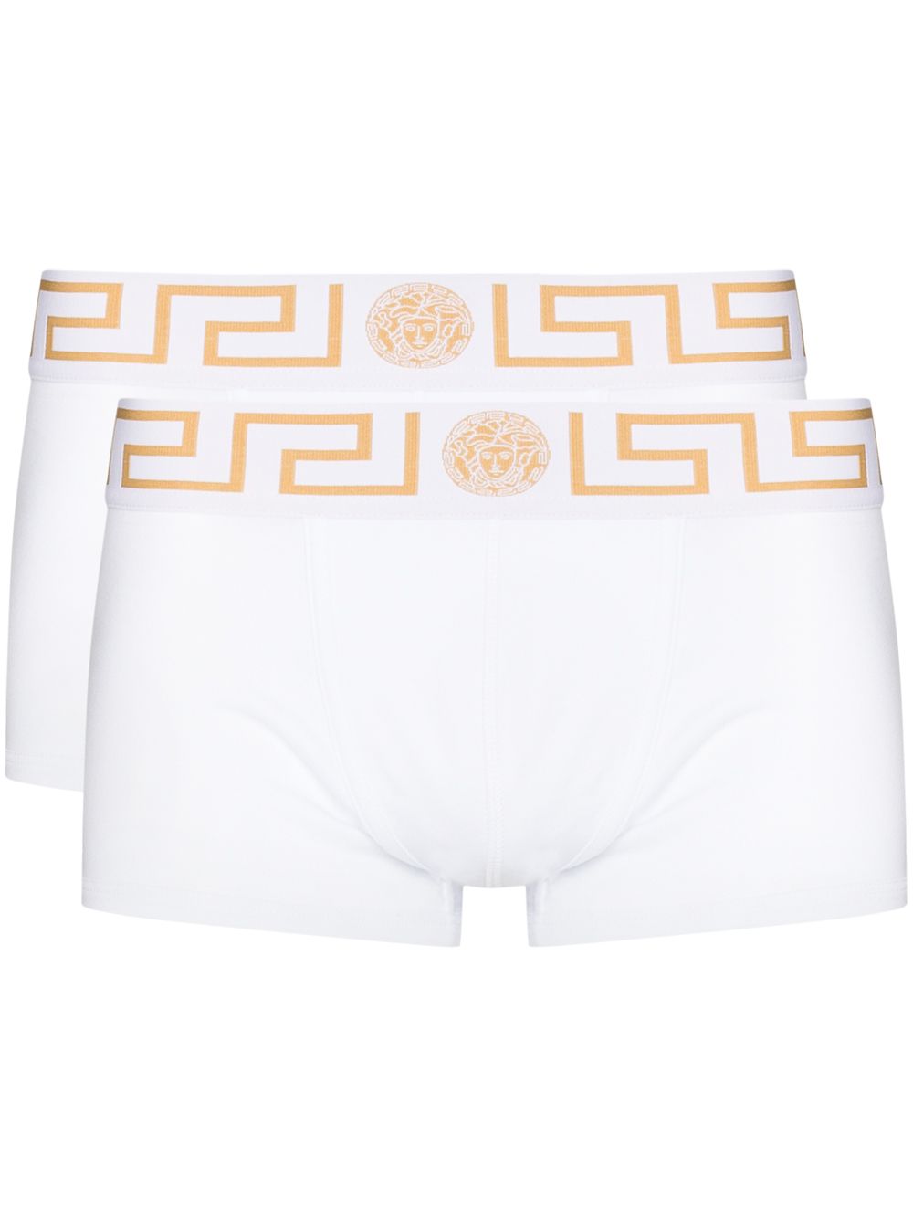 Versace Greca Border 紧身四角裤（两件装） - 白色