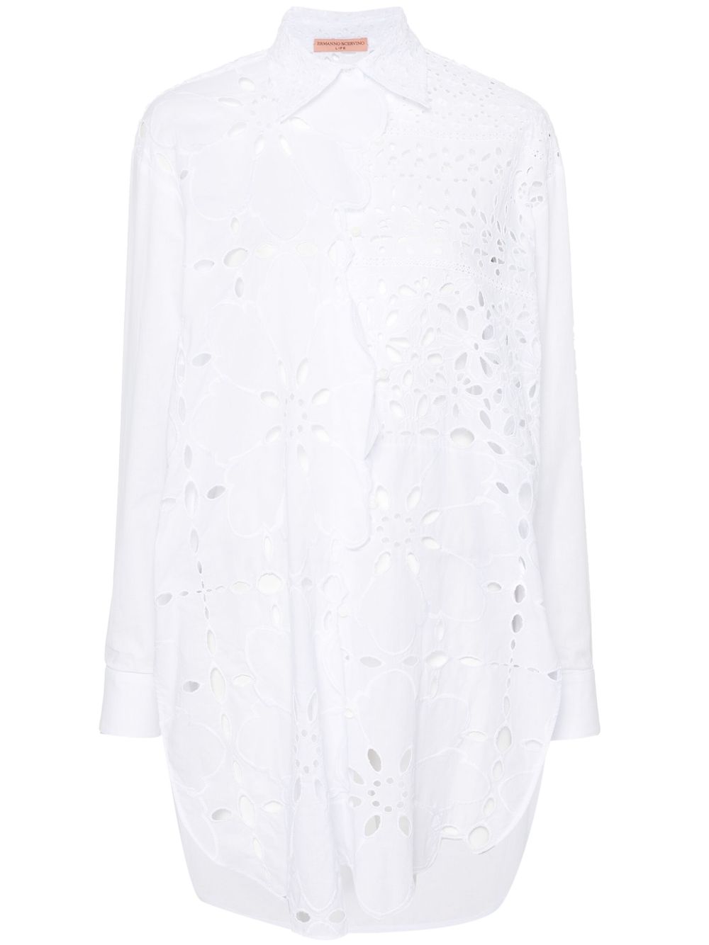 Ermanno Scervino 马德拉刺绣棉衬衫 - 白色