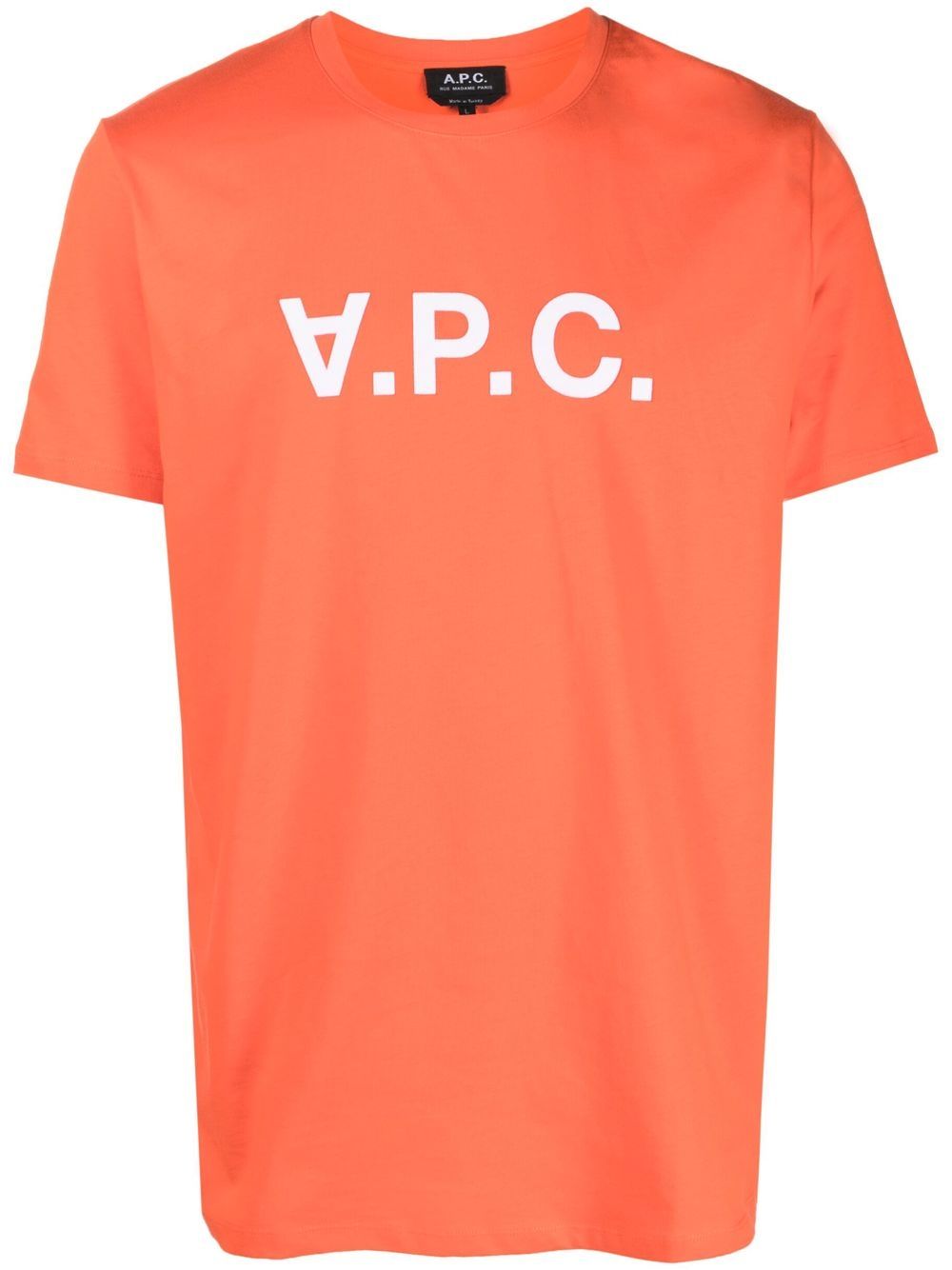A.P.C. logo印花棉T恤 - 橘色