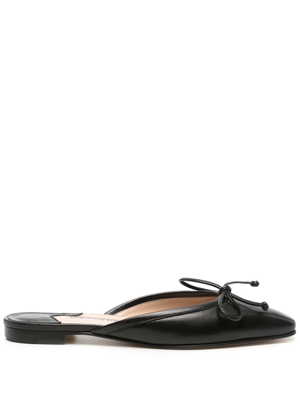 Manolo Blahnik Ballerimu 皮质穆勒鞋 - 黑色