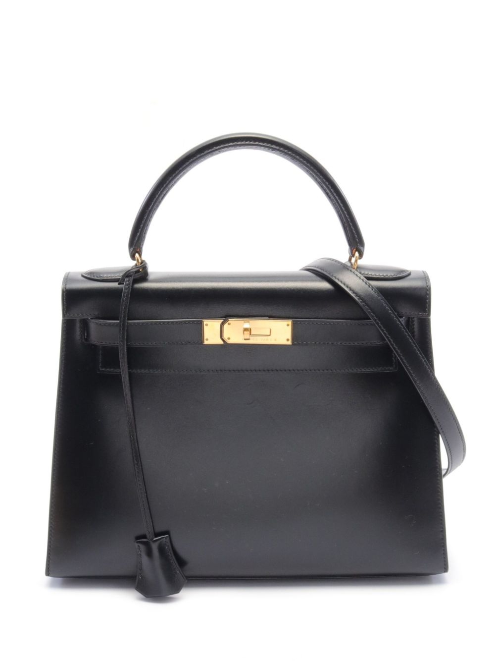 Hermès Pre-Owned Kelly 28 两用手提包（1991年典藏款） - 黑色